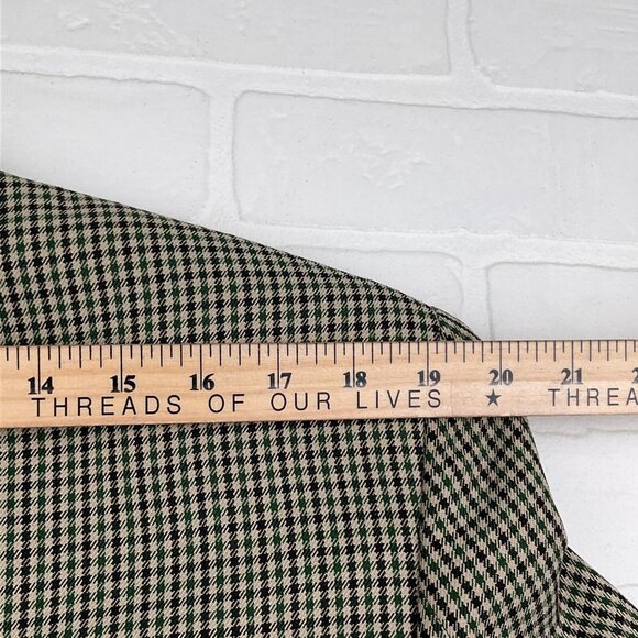 Oradinum Blazer Men 44 Tan Green Houndstooth Double Breasted Polyester Romainia‎ - Picture 14 of 16